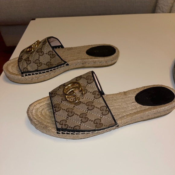 Gucci Shoes - WOMEN'S GG MATELASSÉ CANVAS ESPADRILLE SANDAL